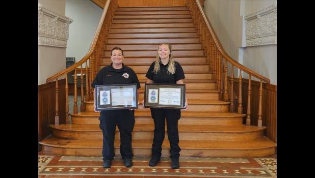Pulaski County EMS is honored to present their newest paramedics. Pictured (from left to right): Stephanie Foust and Autumn Bailor.  