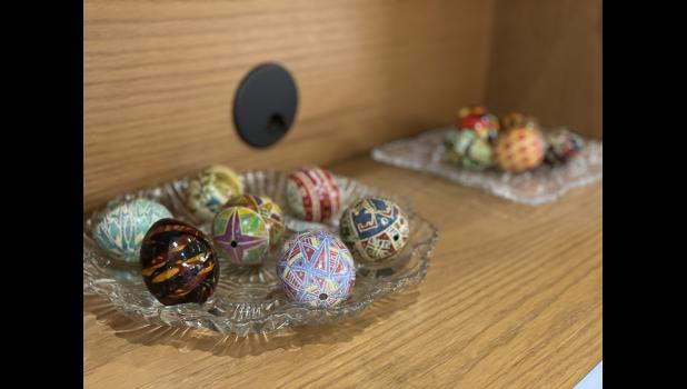 Photos by Megan Galbreath Ukrainian Easter Eggs, or Pysanky eggs, are eggs decorated with traditional designs using a wax-resist method.