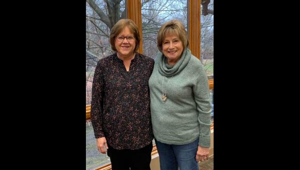 Marsha Tetzloff (left) and Sue Fox (right) after the caucus results were announced.