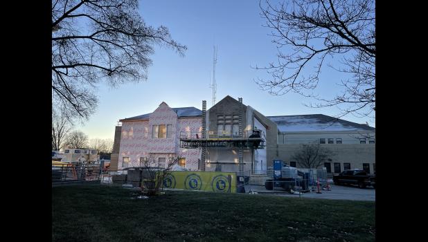 Photo by Megan Galbreath The new justice center addition is slowly starting to take form as seen in this photo from Friday, Jan. 7.