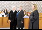 Pulaski Circuit Court Judge Mary Welker was sworn in again by Pulaski Superior Court Judge Crystal Brucker Kocher as part of a robing ceremony on Jan. 10.