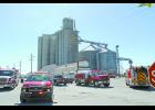 Smoke could be seen seeping from the top of the Tate and Lyle elevators in Francesville on Monday after an explosion.