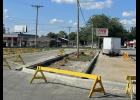 Work continues at the Winamac Plaza as seen in this photo taken on Monday, Aug. 3. 