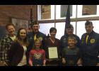 Members of the American Legion Post 71 recently congratulated the fourth-grade students of Eastern Pulaski Elementary School who participated in the flag education program. Ava Haselby and Austin Fox received the highest scores on the flag test. Eastern Pulaski Elementary School fourth-grade social studies teachers Danielle Dommer and Emily Woodward taught the flag education program. 